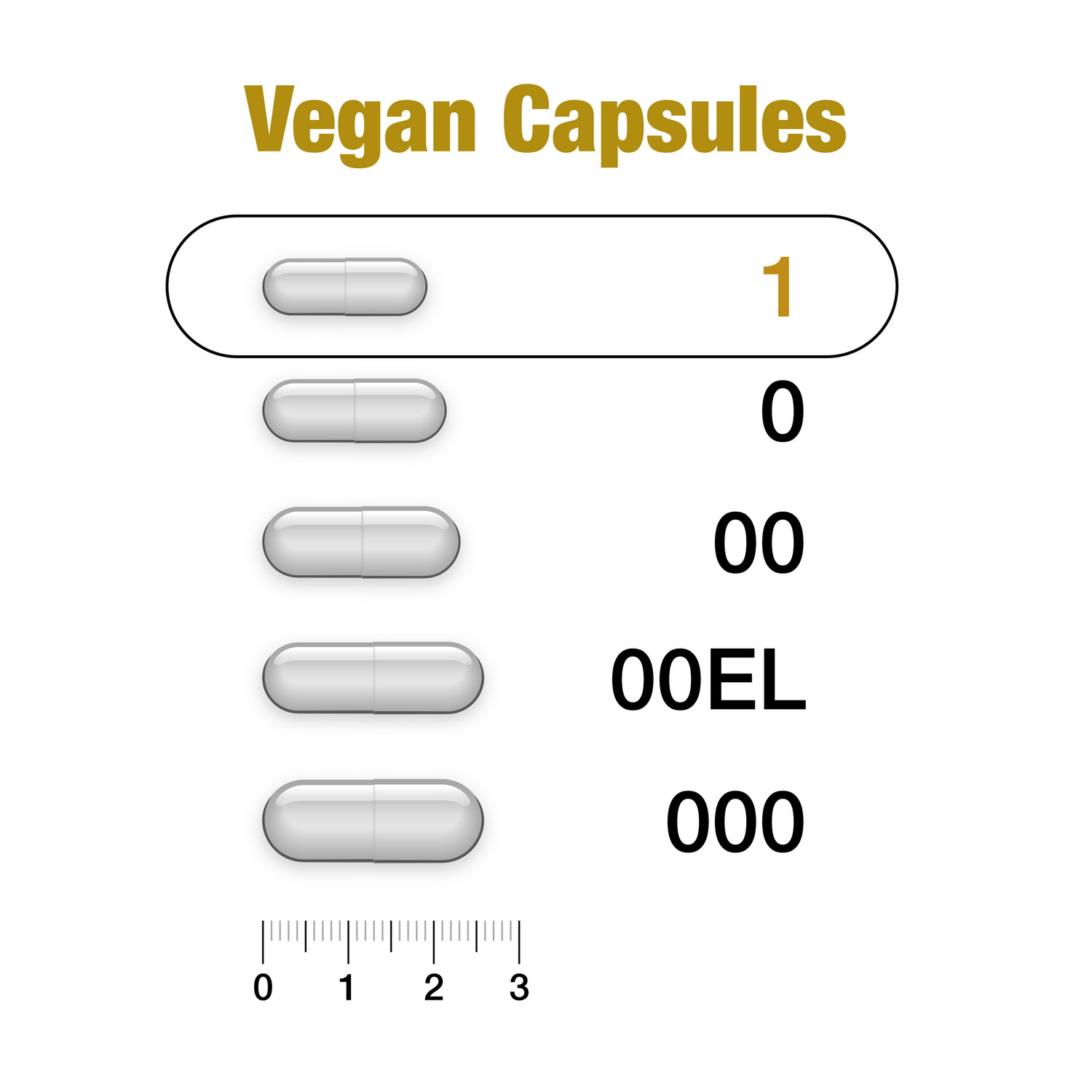 Vegan Capsules size without frame
